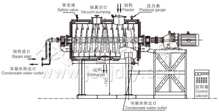 真空耙式干燥机结构示意图